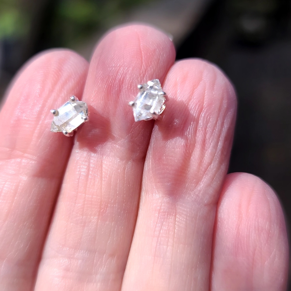 !!!SALE!!! 1kt Herkimer diamond sterling stud earrings DIAMOND SALE! - Picture 4 of 8